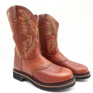 Standard Roping Box Size Justin Boots | Shoes | Justin Modern Stampede Work Boots Mens 85 D Tan ...